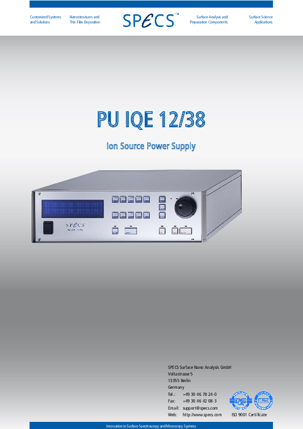 PU IQE 12/38 Ion Source Power Supply