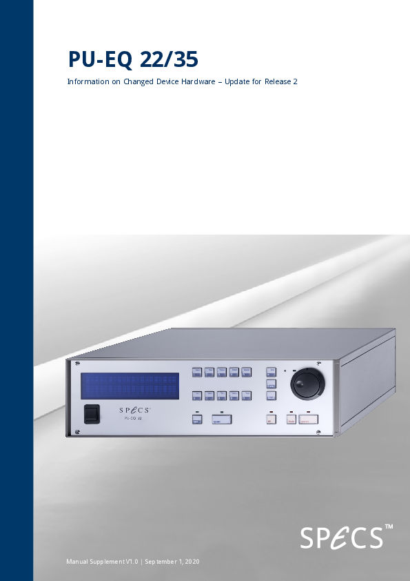 Power supply for electron gun EQ 22/35 - Manual Supplement