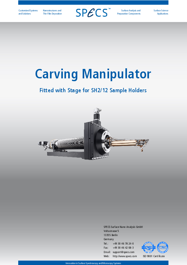 Carving Manipulator Fitted with Stage for SH2/12 Sample Holders