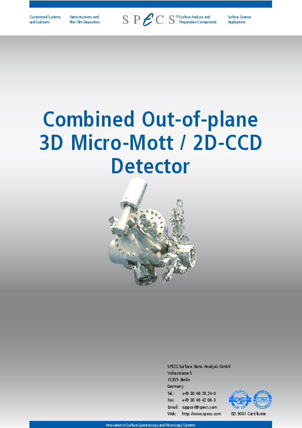 Combined Out-of-plane 3D Micro-Mott / 2D-CCD Detector