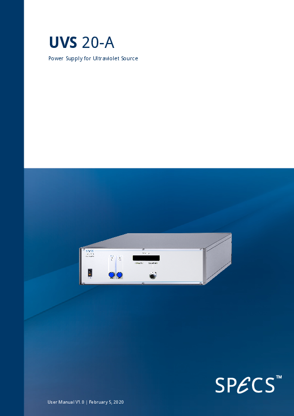 UVS 20A Ultraviolet Source Power Supply UVS 20A Ultraviolet Source Power Supply